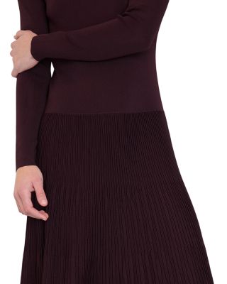 High Neck Pleat Skirt Dress