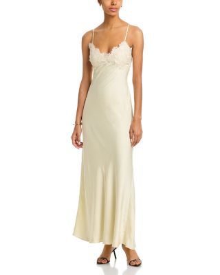 Elisan Lace Satin Maxi Dress