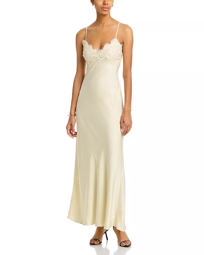 Bardot Elisan Lace Satin Maxi Dress