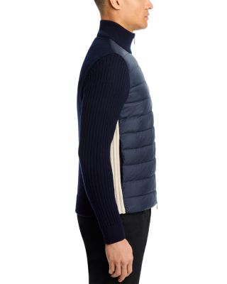 Padded Wool Zip-Up Cardigan