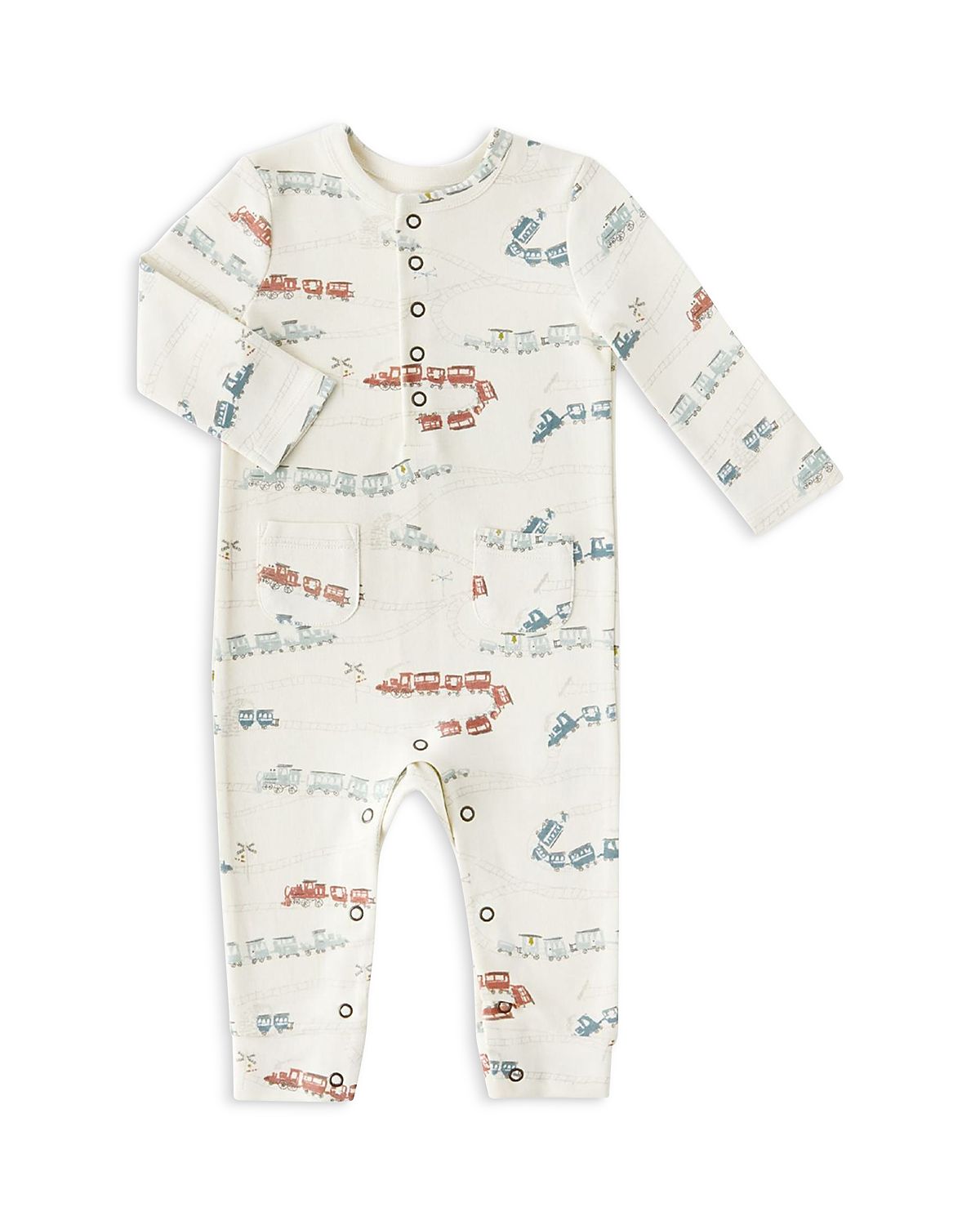 Pehr Unisex Henley Printed Patch Pocket Romper - Baby