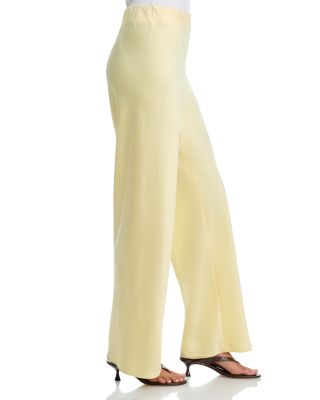 High Waist Wide Leg Satin Pants