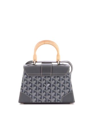  Mini Structured Saigon Top Handle Bag Coated Canvas with Leather