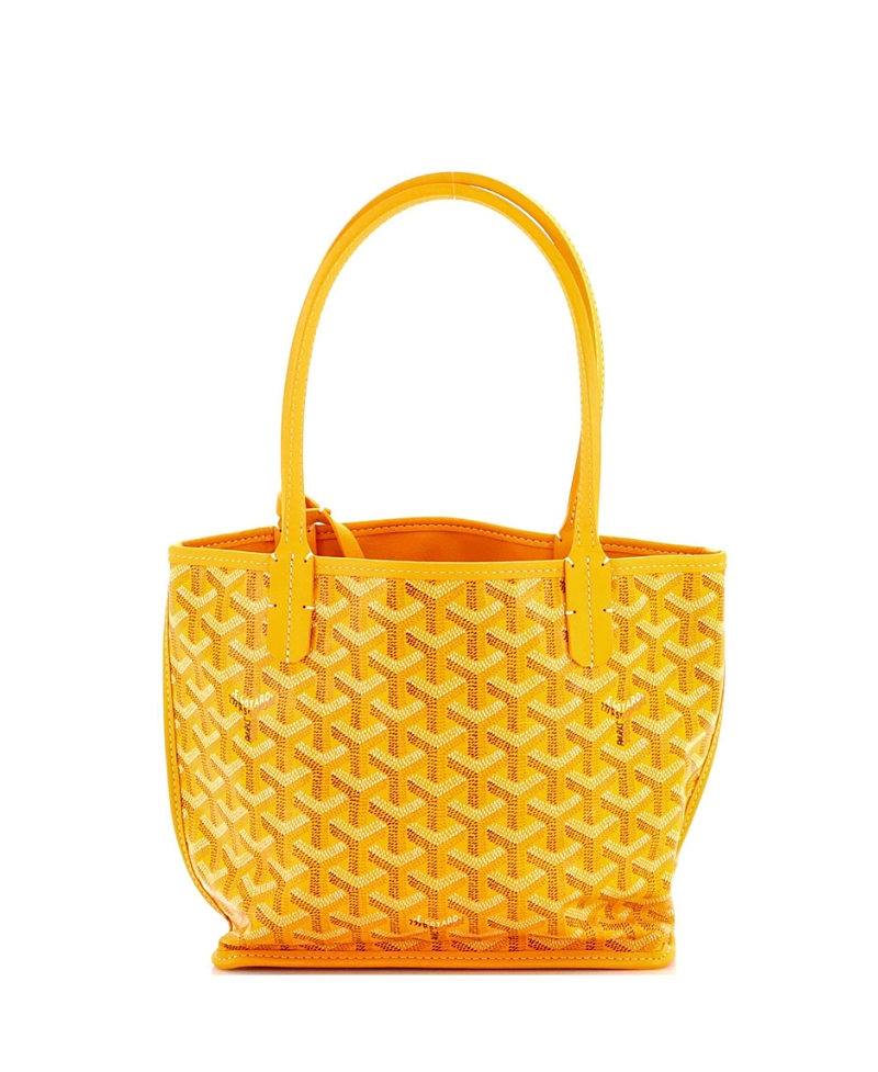 Pre-owned Pre-owned Goyard Goyard Mini Anjou Reversible Tote Coated Canvas In Yellow