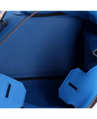 Birkin 30 Handbag Blue Togo with Palladium Hardware