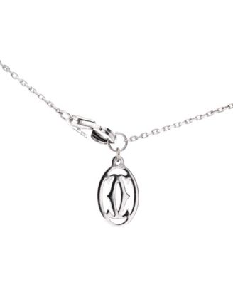  Cross Pendant Necklace 18K White Gold with Diamonds, 15 - 16.25"