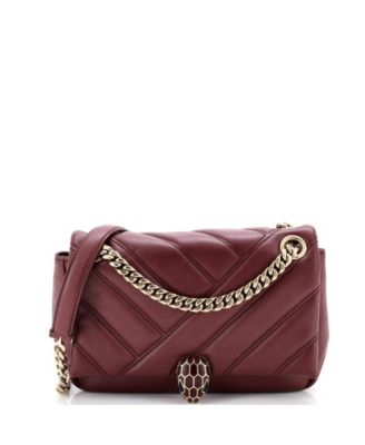  Small Serpenti Cabochon Shoulder Bag Diagonal Quilted Leather