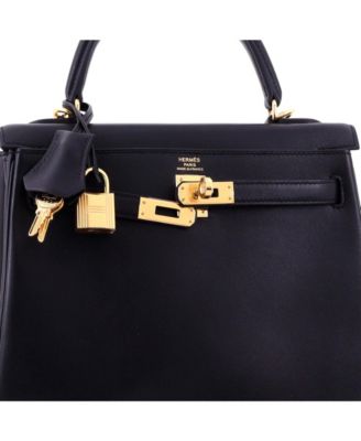 Kelly 25 Handbag Black Swift with Gold Hardware