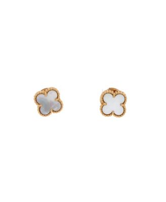  Sweet Alhambra Stud Earrings 18K Gold and Mother of Pearl
