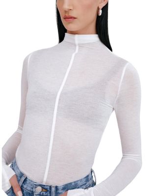  Alicia Sheer Turtleneck Top