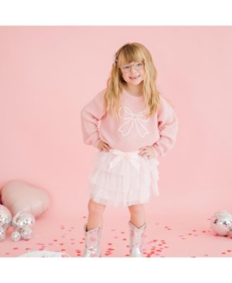 Girls' Coquette Bow Knit Sweater - Baby, Little Kid