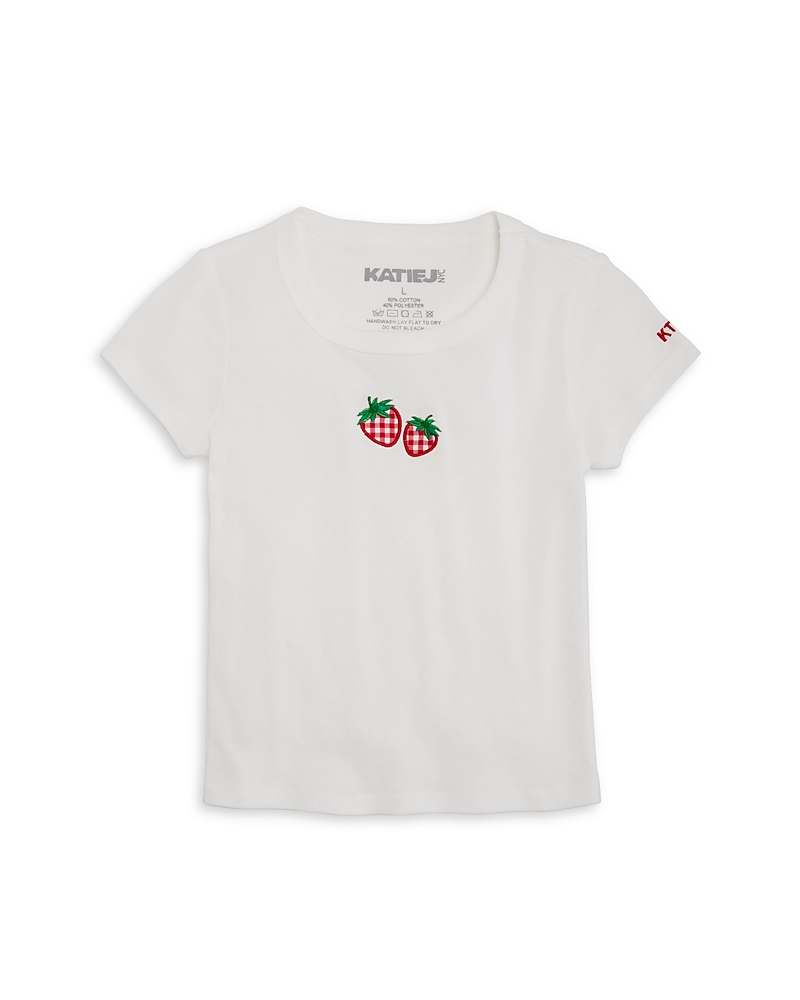 KatieJnyc Girls' Tween Strawberry Gingham Tee - Big Kid