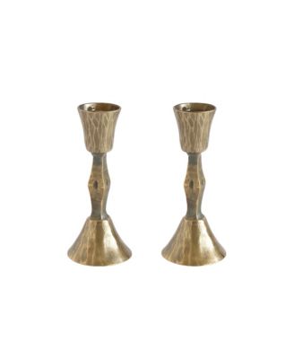  Low Diamond HandForged Iron Candle Stand, Set of 2