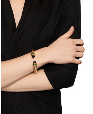 Renaissance&reg; Cablespira&reg; Bracelet in 18K Yellow Gold with Black Onyx and Tsavorite, 9mm