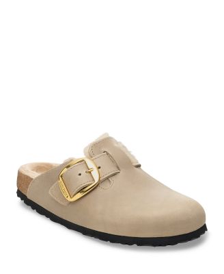 Women's Boston Big Buckle Shearling Clogs
