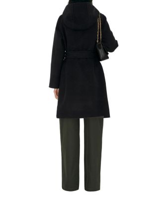 Reversible Wool Hooded Wrap Coat