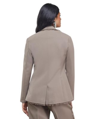 Oversized Lace Frill Trim Blazer