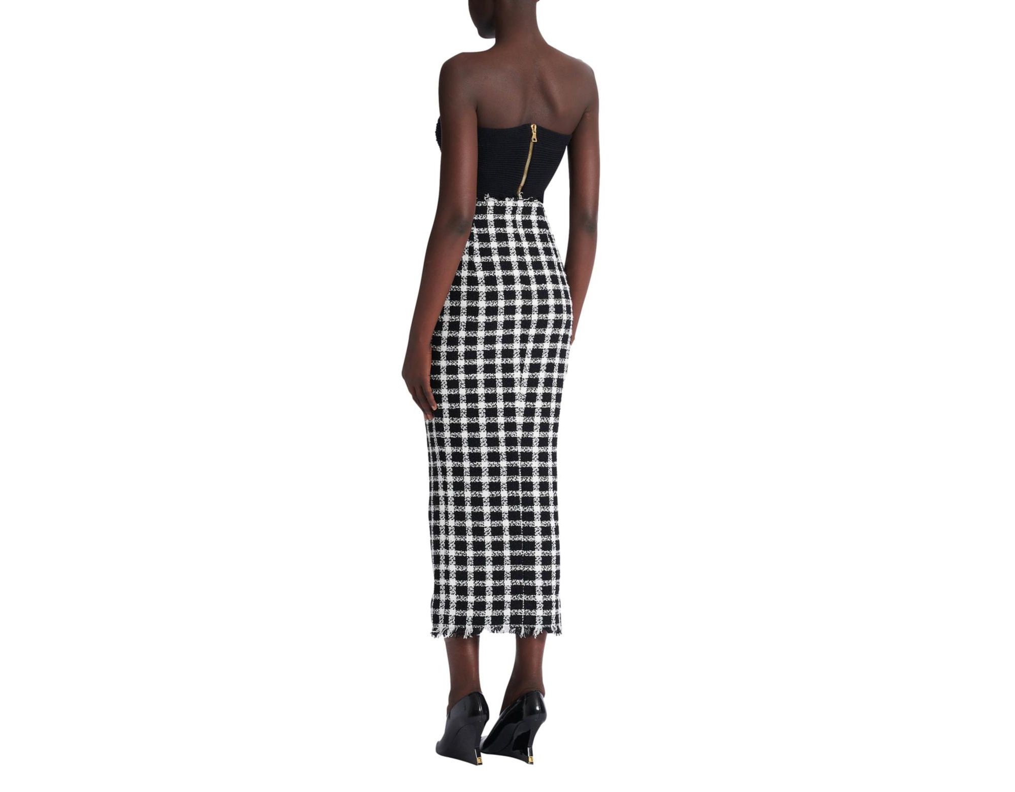 Long Gingham Tweed Skirt — Image 3