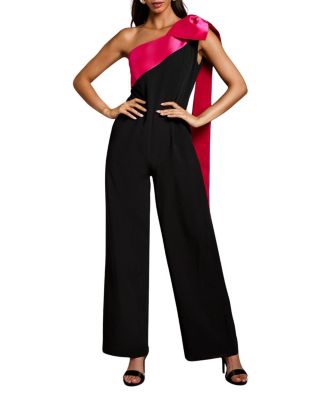 Bow One Shoulder Wide Leg Jumpsuit