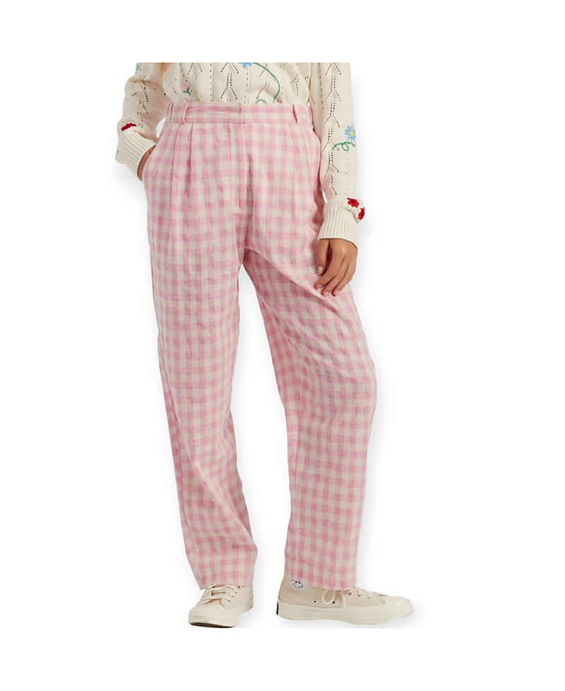 Chinti & Parker Women's Linen Blend Gingham Trousers