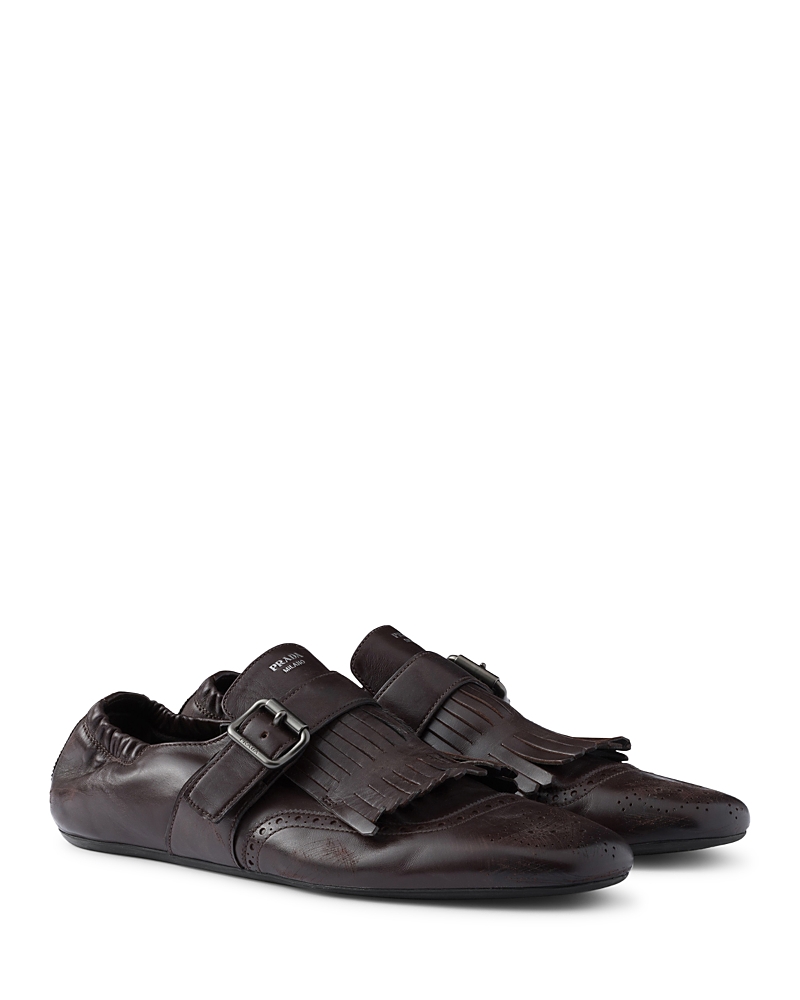 Prada Men's Shuffle Fringed Monk Strap Shoes