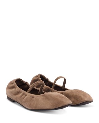 Women's Buffy Ruched Suede Ballet Flats
