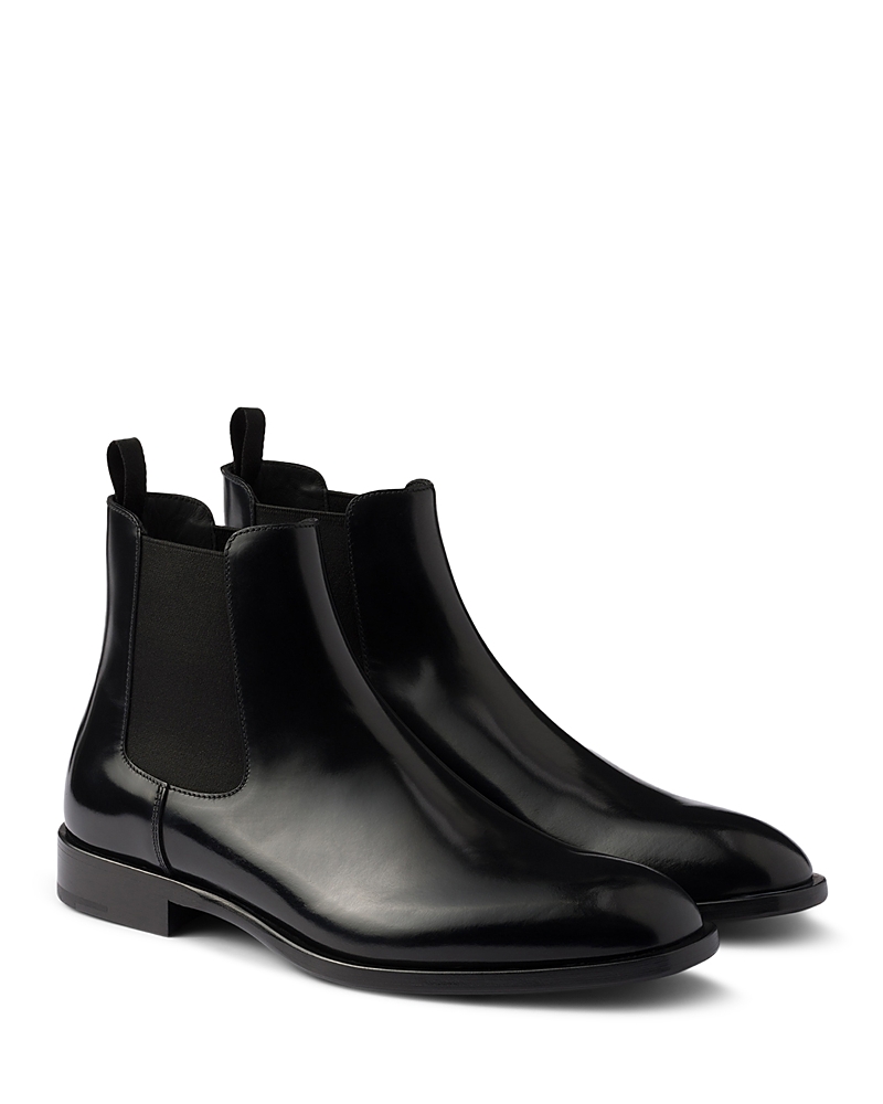 Prada Men's Brushed Leather Chelsea Boots