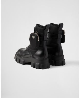 Men's Monolith Brushed Leather and Re-Nylon Boots with Pouch