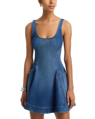 Flared Denim Mini Dress