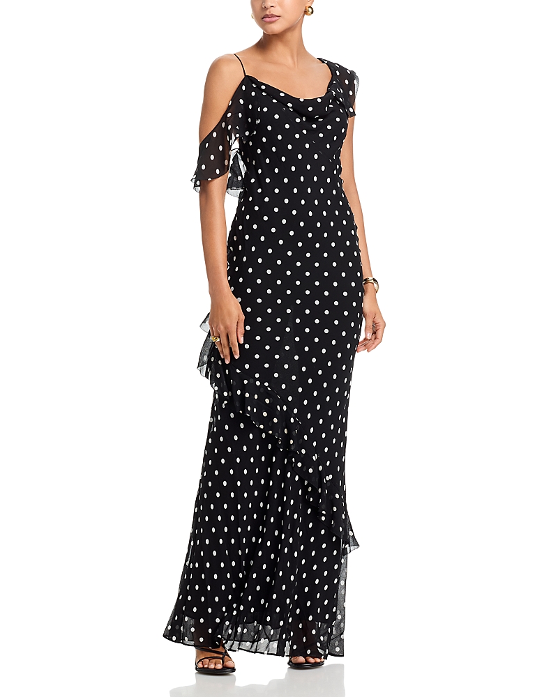 Self-Portrait Polka Dot Georgette Dress