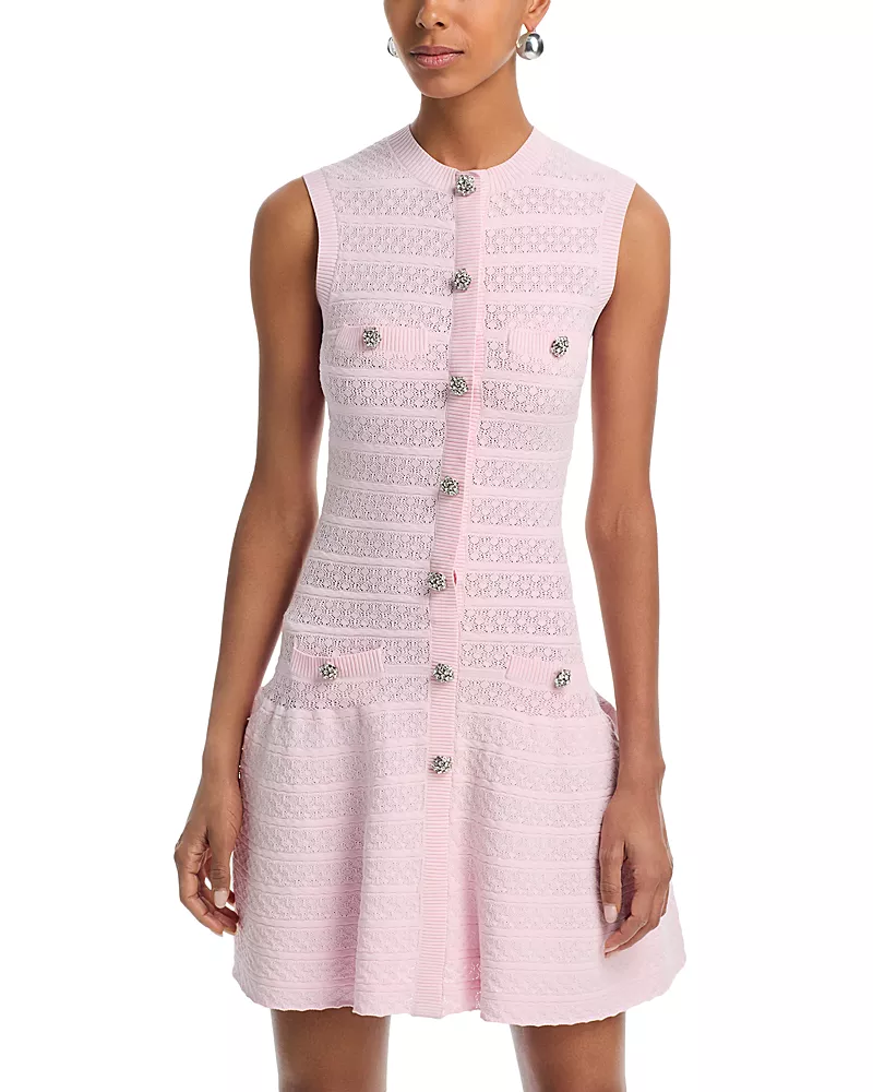 Self-Portrait Diamante Knit Mini Dress