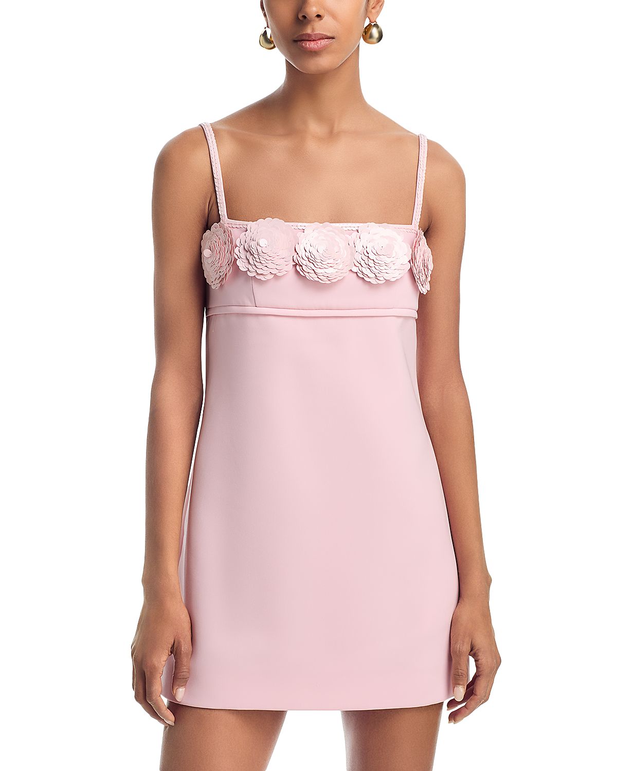 Self-Portrait Sequin Flower Mini Dress