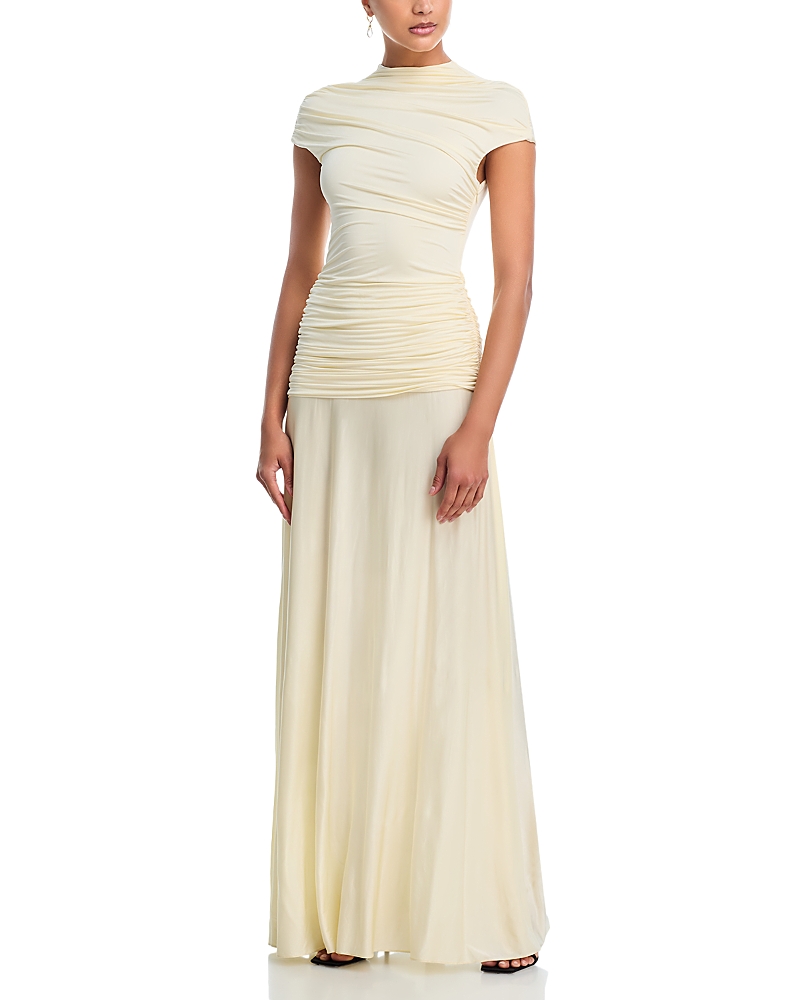 Self-Portrait Draped Jersey Maxi Dress
