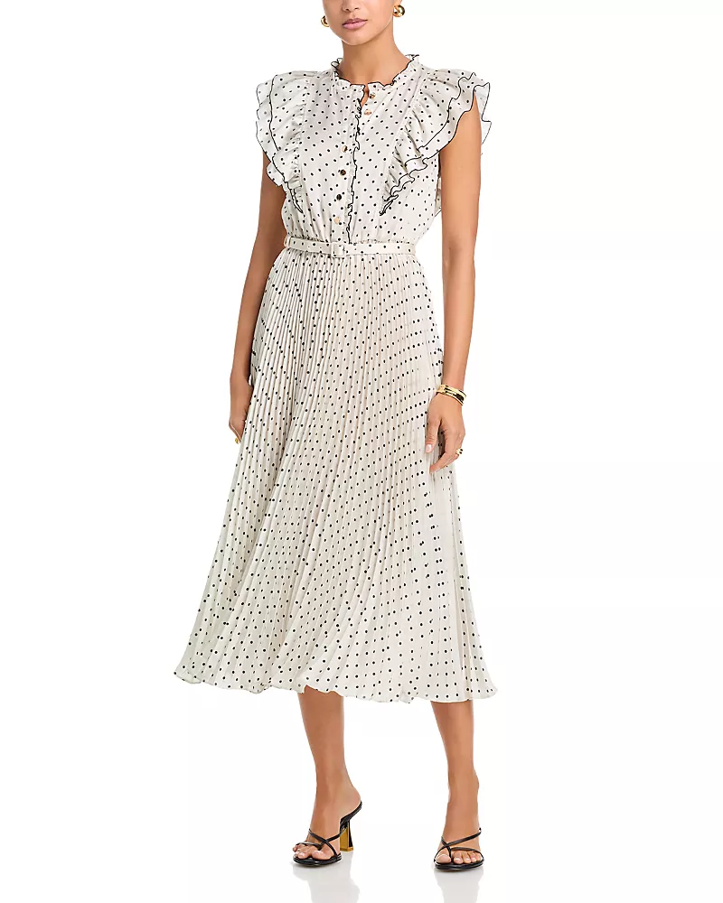 Self-Portrait Polka Dot Midi Dres