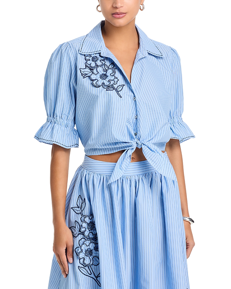 Cinq a Sept Serena Floral Applique Top