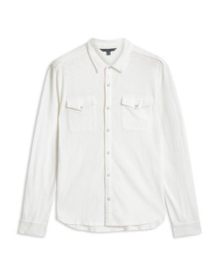 Arvon Cotton Textured Knit Button Down Western Shirt 