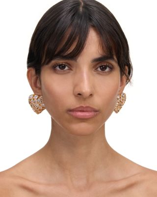 Crystal Heart Cluster Stud Earrings