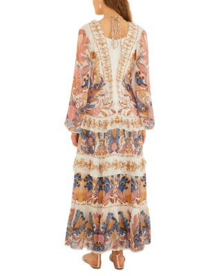 Sea Garden Braided Tie Maxi Dress