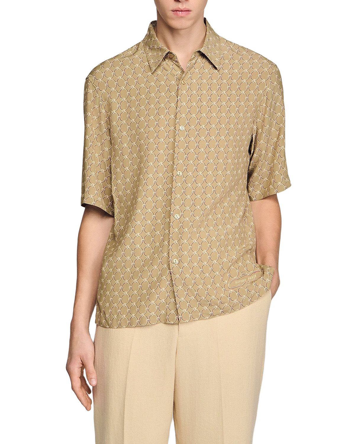 Sandro Link Print Loose Fit Shirt