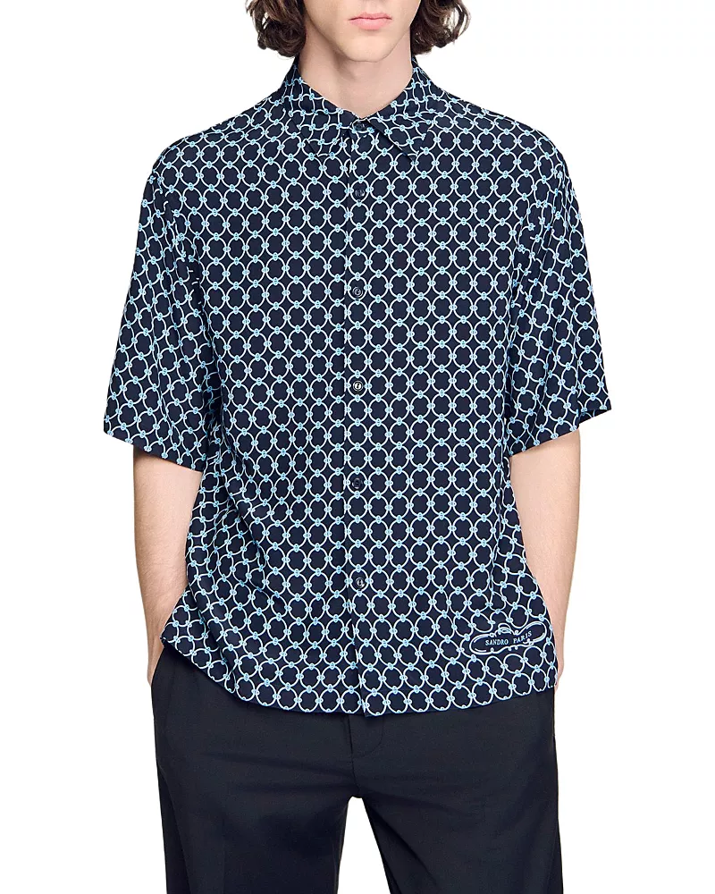 Sandro Link Print Loose Fit Shirt
