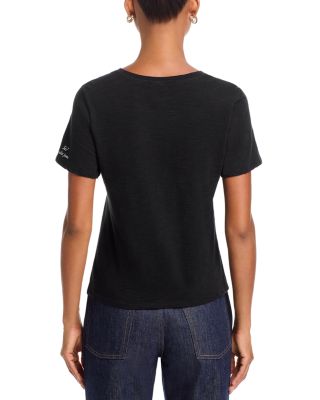 Rhinestone Bonjour Shrunken Tee