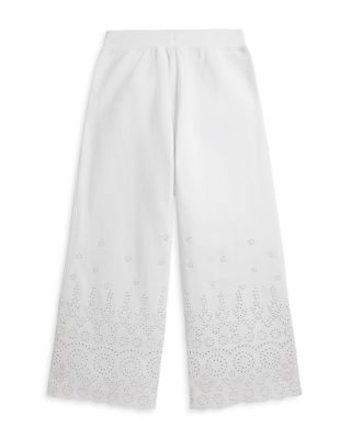 Girls' Eyelet French Terry Sweatshirt & Wide Leg Sweatpants - Little Kid