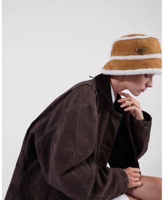  Suede Shearling Bucket Hat
