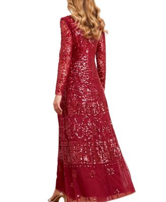 Aurora Long Sleeve Round Neck Gown