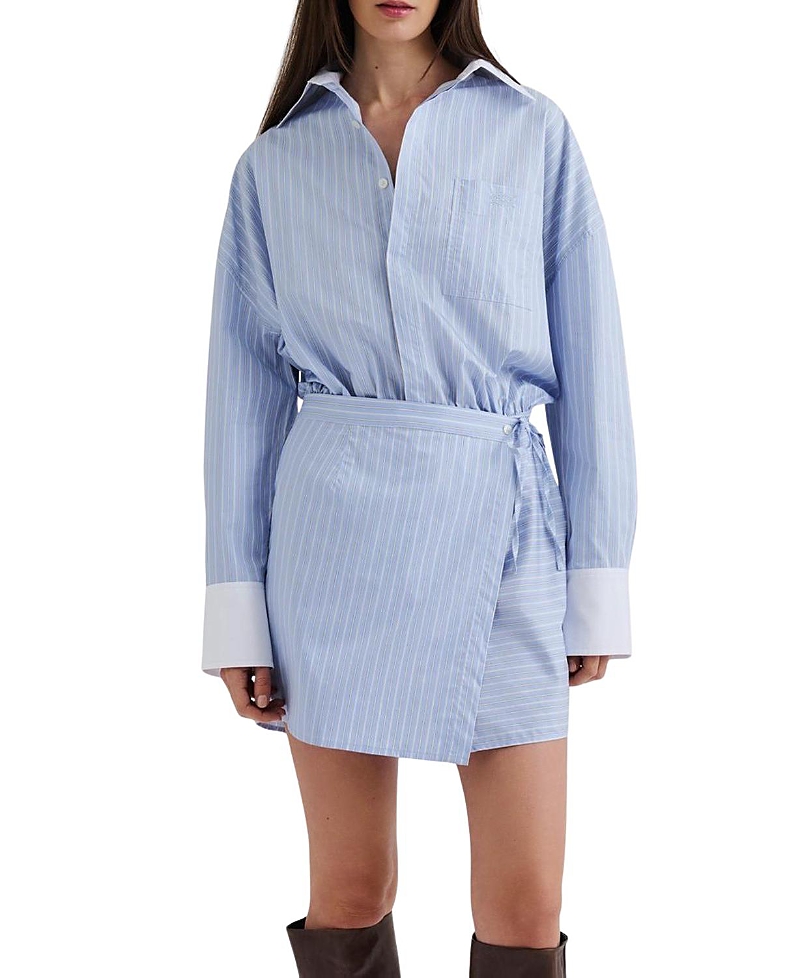 Malina Portea Wrapped Long Sleeve Shirt Dress