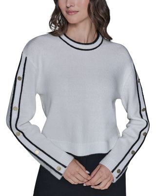 Striped Sleeve Crewneck Sweater