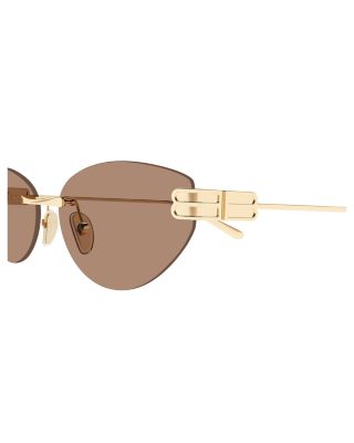 Cat Eye Rimless Sunglasses, 61mm