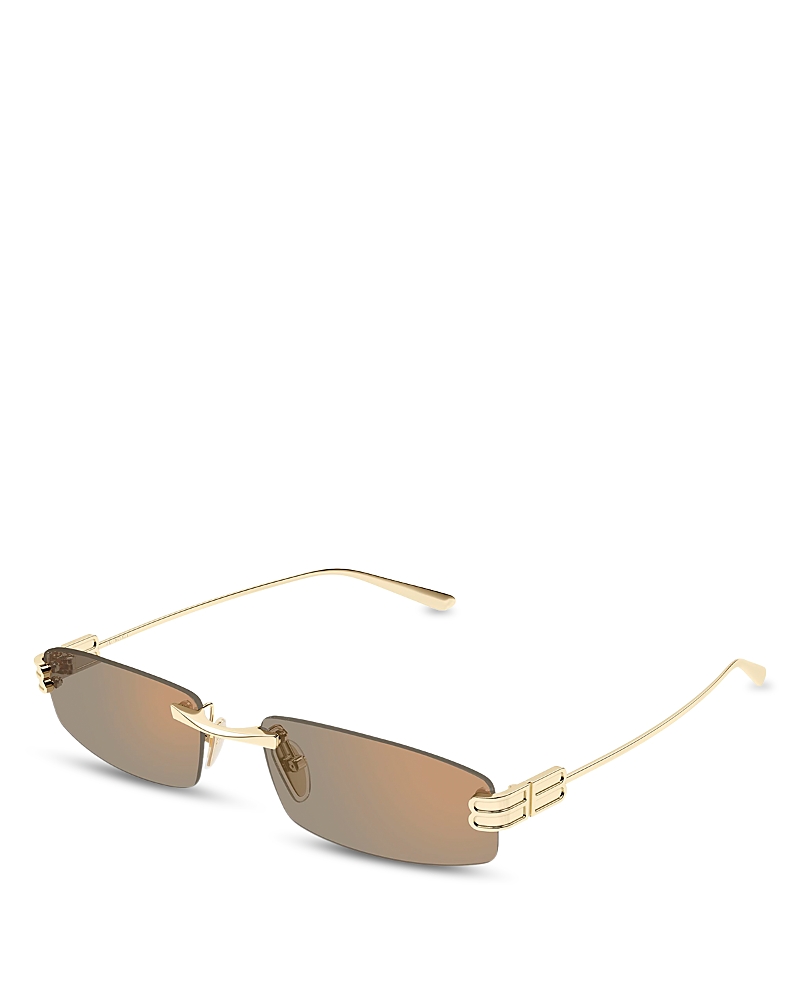 Balenciaga Rectangular Rimless Sunglasses, 62mm