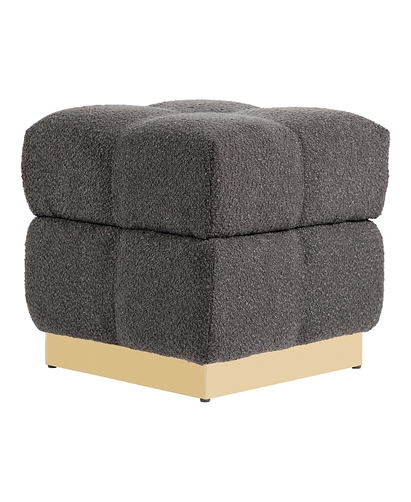 Furniture Of America Myra Boucle Biscuit Tufted Storage Ottoman In Gray
