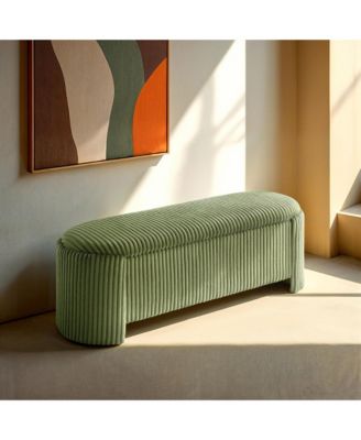 Rova Oval Chenille Storage Bench